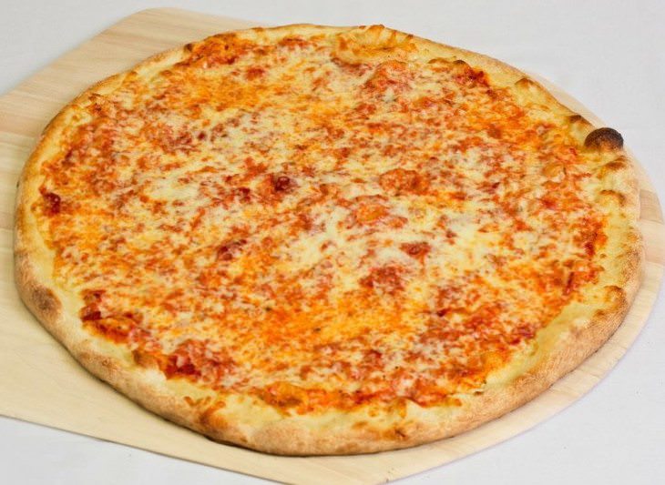 photograph of a cheese pizza